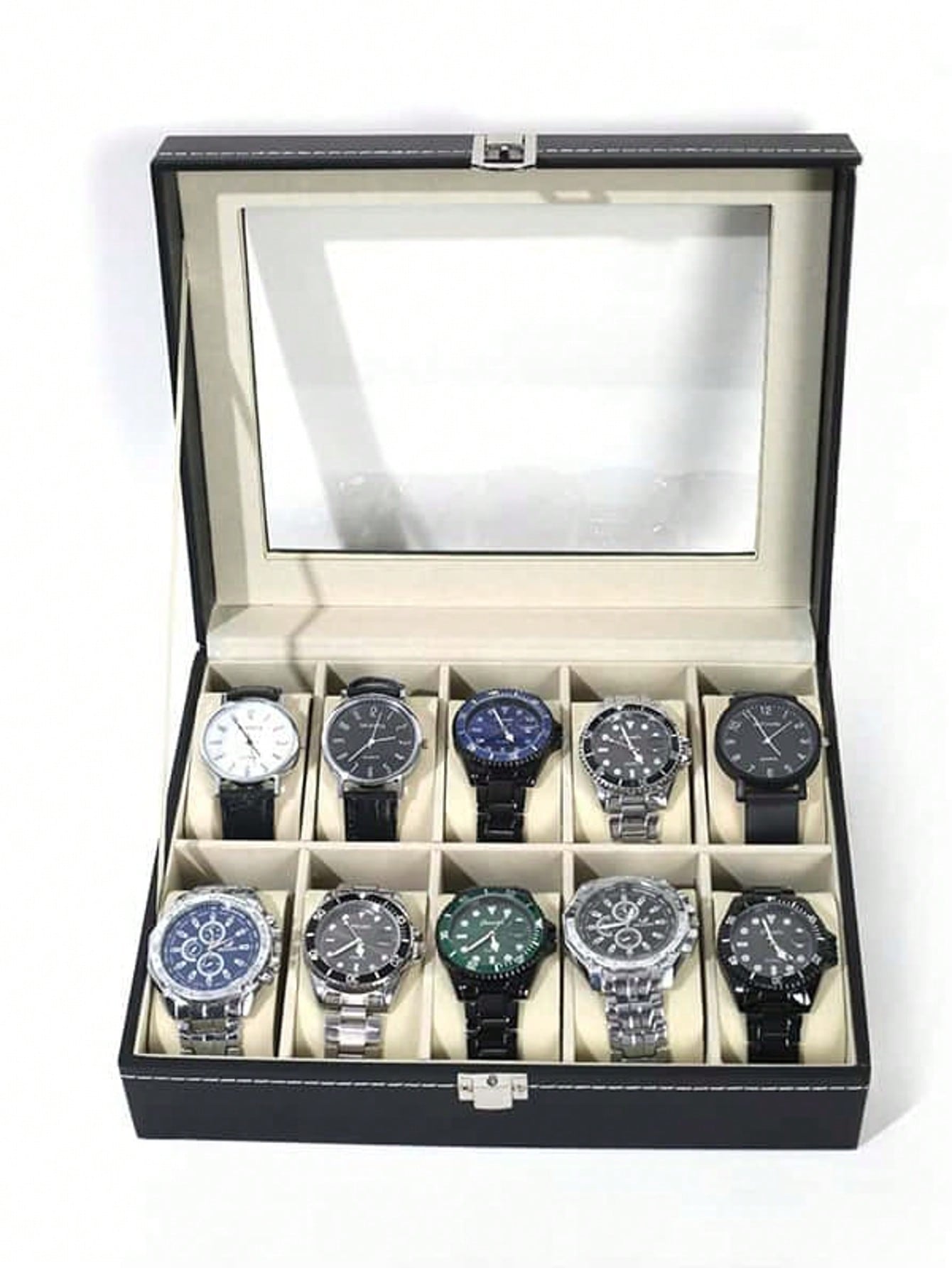 Women Accessories Gift Box - Leather Watch Box with Lock, Large