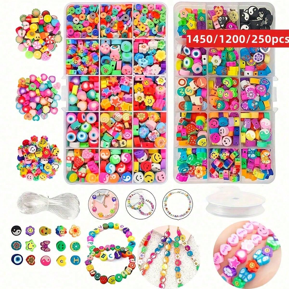Women Accessories Gift Box - 1450/1200/250pcs Polymer Clay Beads Set, Box,