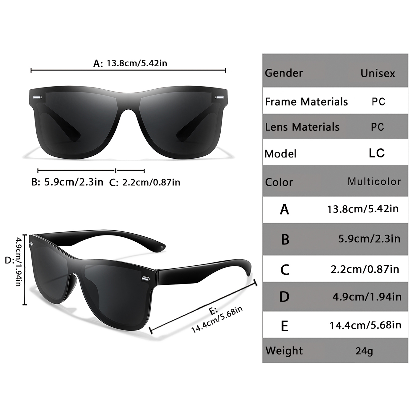 Men Women Fashion Windproof Sq - огляд і ціна Sunglasses Oversized Square