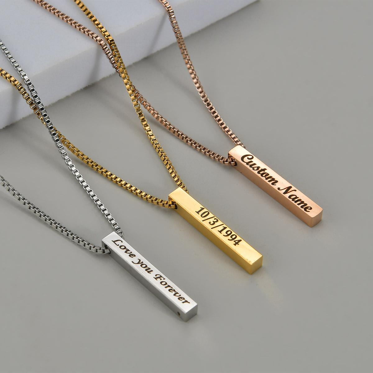 Four Sides Engraving Name Date - огляд і ціна Women Accessories Gift Box