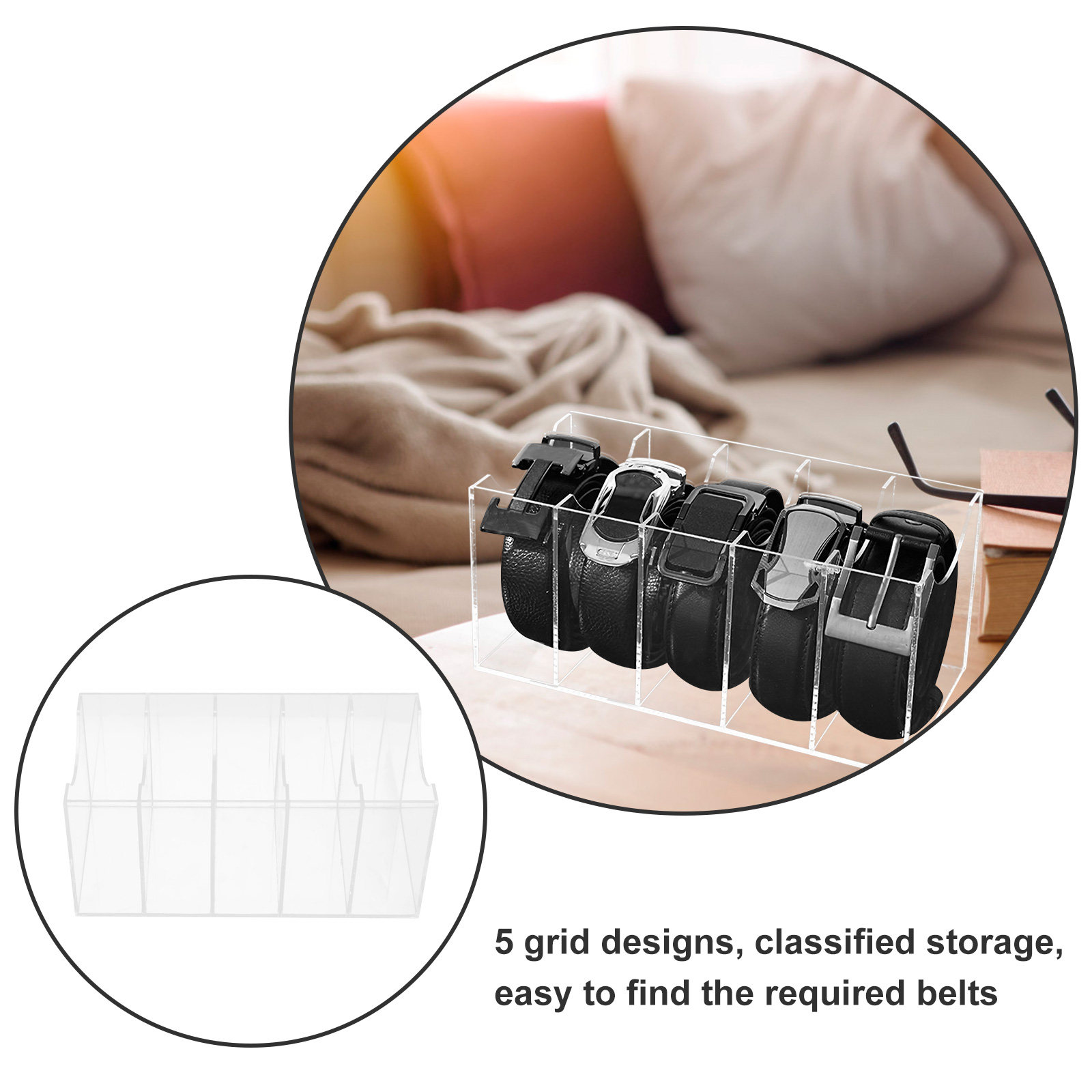 5-Slot Clear Acrylic Belt Orga - огляд і ціна Women Accessories Drawer