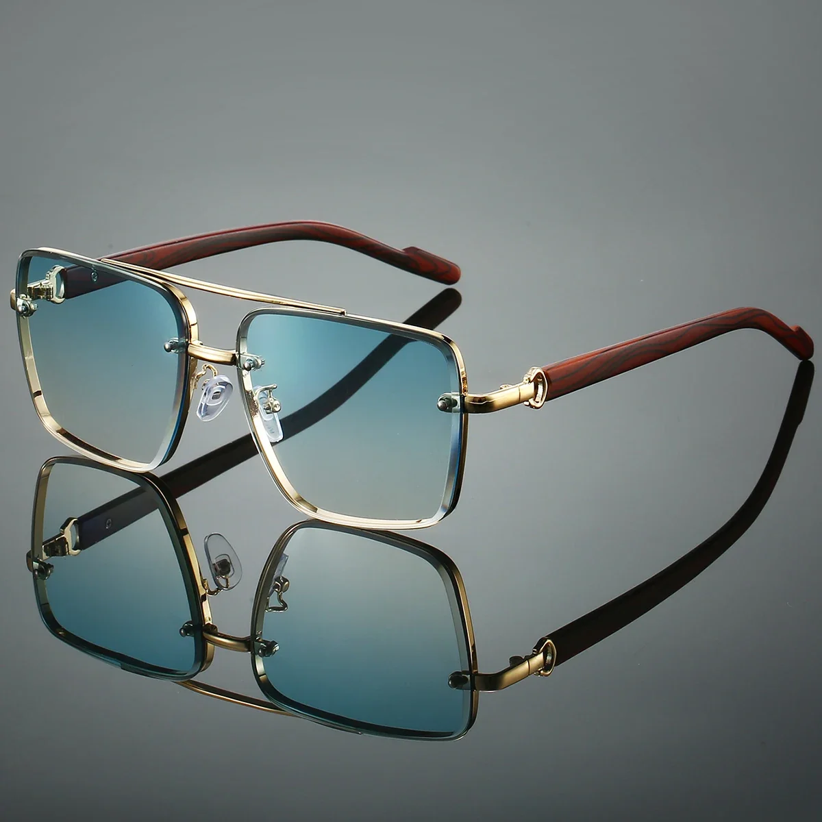 Fashion Retro Square Metal Sun - огляд і ціна Sunglasses Oversized Square