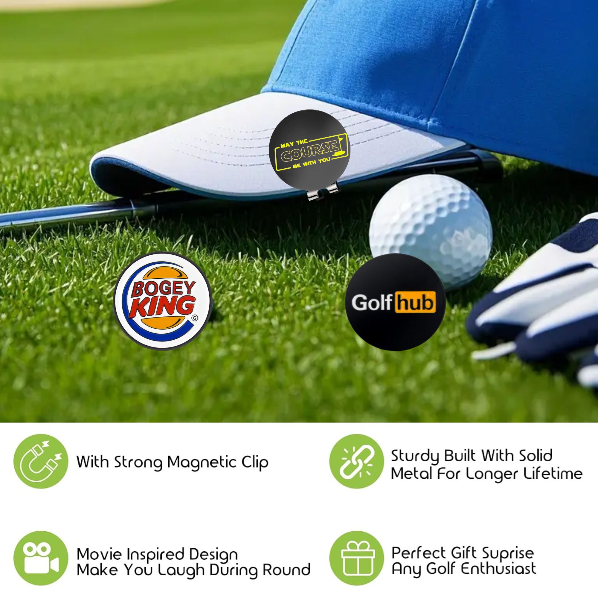 3 Pcs Funny Golf Ball Markers  - огляд і ціна Women'S Golf Accessories